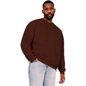 Casual Classics Mens Ringspun Cotton Oversized Sweatshirt / Chocolate